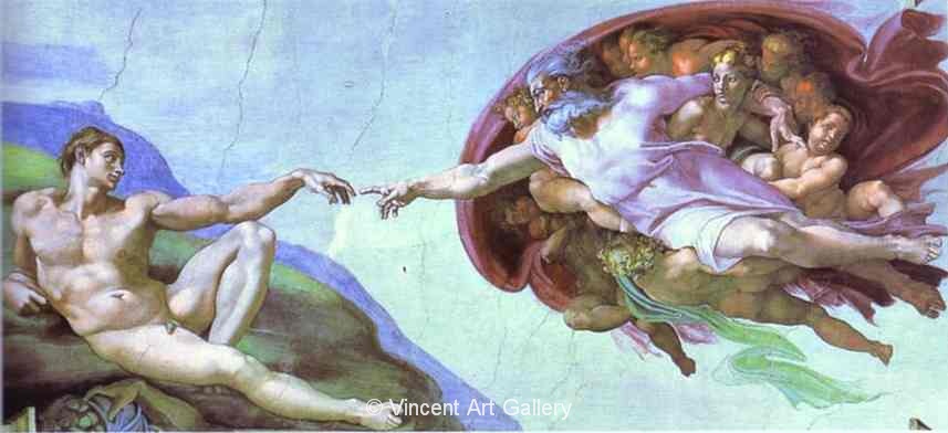 A627, MICHELANGELO, Creation of Adam (detail)